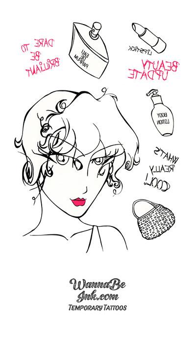 High Fashion Face by Sketch Best Temporary Tattoos