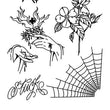 Load image into Gallery viewer, No Fear Black Widow Scorpion Rose Temporary Tattoos
