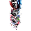 Load image into Gallery viewer, Hope Water Color Lion Falcon Temporary Sleeve Tattoos

