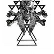 Load image into Gallery viewer, Indian Design Skull and Crossbones In Feathers Best Temporary Tattoos
