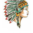 Load image into Gallery viewer, Indian Woman In Headdress with Buffalo Horns Best Temporary Tattoos
