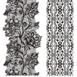 Load image into Gallery viewer, Intricate Floral Pattern Black Henna Style Black Temporary Tattoo Sheet
