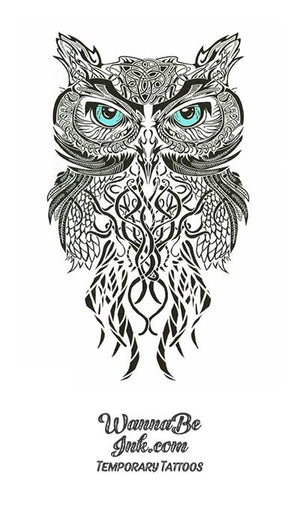 Jade Eyed Owl Best Temporary Tattoos