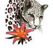 Load image into Gallery viewer, Jaguar and Bright Pink Flower Best Temporary Tattoos

