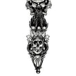 Load image into Gallery viewer, Japanese Demon and Samurai Skulls in Black and White Temporary Sleeve Tattoos
