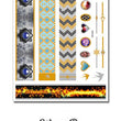Load image into Gallery viewer, Jeweled Hearts and Gray and Blue Mandala Designs in Bracelet Metallic Temporary Tattoos
