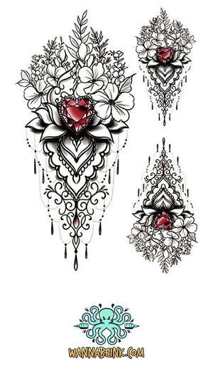 Jeweled Roses Best Temporary Tattoos