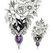 Load image into Gallery viewer, Red Rose On Jewels And Glass WIndow Best Temporary Tattoos
