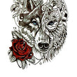 Load image into Gallery viewer, Jeweled Wolf and Red Rose Best temporary Tattoos
