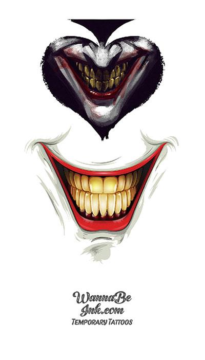 Joker Smiles and Spade Best Temporary Tattoos