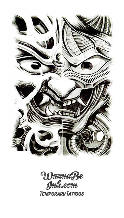 Kabuki Dragon Face Best Temporary Tattoos