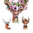 Load image into Gallery viewer, Large Deer With Purple Flower Blooms In Antlers Best Temporary Tattoos
