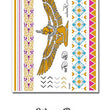 Load image into Gallery viewer, Large Winged Egyptian Goddess in Gold with Purple Blue and Pink Metallic Temporary Tattoos
