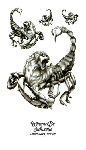 Lion Scorpion Mix Best Temporary Tattoos