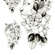 Load image into Gallery viewer, Rabbit Mountain Lion Tiger and Deer Wrapped In Flowers Best Temporary Tattoos
