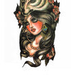 Load image into Gallery viewer, Long Haired Woman and Bear With Flowers Best Temporary Tattoos
