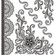 Load image into Gallery viewer, Lotus Intricate Pattern Garter Black Henna Style Black Temporary Tattoo Sheet
