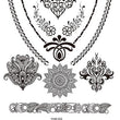 Load image into Gallery viewer, Lotus Mandala Floral Pattern Hennah Style Black Temporary Tattoo Sheet
