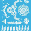 Load image into Gallery viewer, Lotus Mandala Intricate Pattern Henna Style White Temporary Tattoo Sheet
