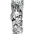 Load image into Gallery viewer, "Love &amp; Hate" Flaming Skull Tattoo Gun and Flower Temporary Sleeve Tattoos
