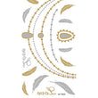 Load image into Gallery viewer, "Love" Silver and Gold Feather and Necklace Metallic Temporary Tattoos
