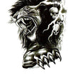 Load image into Gallery viewer, Lunging Lion and Skulls Best Temporary Tattoos
