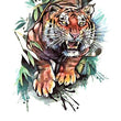 Load image into Gallery viewer, Lunging Tiger in Bamboo Leaves Best Temporary Tattoos
