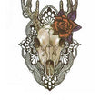 Load image into Gallery viewer, Mounted Deer Skull Wearing A Rose Best Temporary Tattoos
