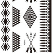 Load image into Gallery viewer, Native American Arrow Feather Henna Style Black Temporary Tattoo Sheet
