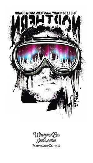 "Northern" Explorer In Ski Goggles Best Temporary Tattoos