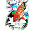 Load image into Gallery viewer, Orange Koi Fish In Waves Best Temporary Tattoos
