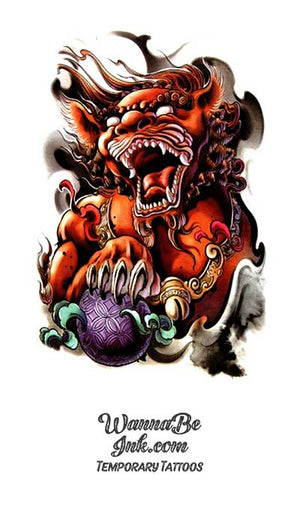Orange Tiger Dragon Best Temporary Tattoos