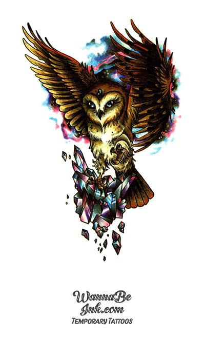 Owl Dropping Jewels Best Temporary Tattoos