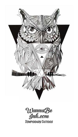 owl holding skull tattoo