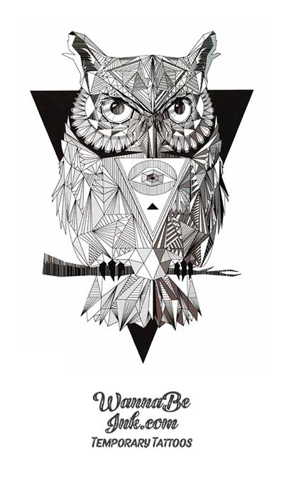 Owl Holding All Seeing Eye Best Temporary Tattoos