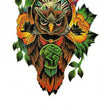 Load image into Gallery viewer, Owl In Compass and Orange Yellow Flowers Best Temporary Tattoos
