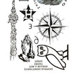 Load image into Gallery viewer, Owl Praying Hands Compass and Symbols Best Temporary Tattoos
