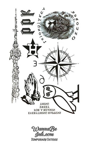 Yazhiji 60 Sheets Tiny Waterproof Temporary Tattoos, Moon Stars  Constellations Music Compass Anchor Words Lines Flowers for Kids Adults Men  and Women - Walmart.com