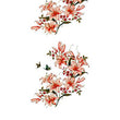 Load image into Gallery viewer, Peach Colored Cherry Blossoms and Birds Flower Temporary Tattoos
