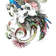 Load image into Gallery viewer, Peacock and skulls Best Temporary Tattoos
