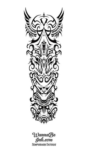 Phoenix Pattern Tribal Temporary Sleeve Tattoos