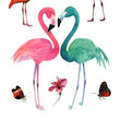 Load image into Gallery viewer, Pink And Green Flamingo Best Temporary Tattoos
