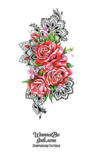 Pink Roses Best Temporary Tattoos