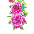 Load image into Gallery viewer, Pink Roses Blue Blooms and Pink Butterfly Flower Temporary Tattoos
