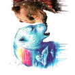 Load image into Gallery viewer, Polar Bear and Brown Bear Nose to Nose Best Temporary Tattoos
