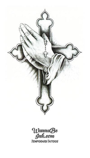 Praying Hands and Cross Best Temporary Tattoos