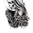 Load image into Gallery viewer, Praying Skeleton And Roses Best Temporary Tattoos
