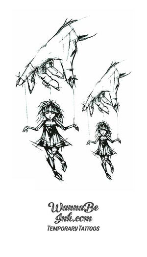 Puppeteer Hands Controlling Marionette Dolls Best Temporary Tattoos
