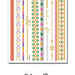 Load image into Gallery viewer, Purple and Pink Geometric Patterns in Narrow Bands Metallic Temporary Tattoos
