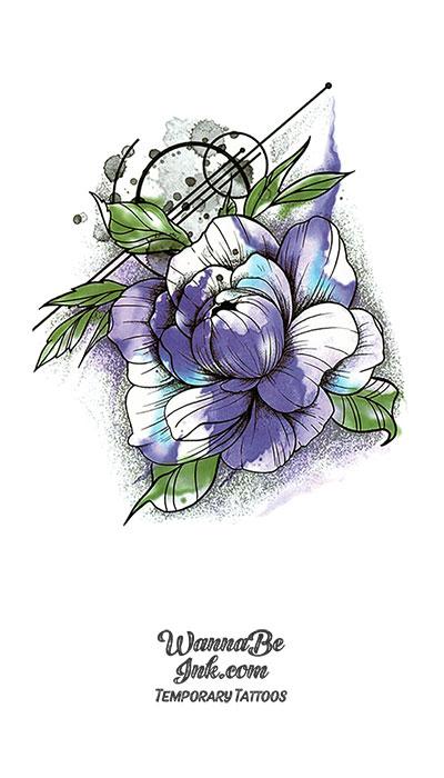 Purple and White Flower Blossom Best Temporary Tattoos